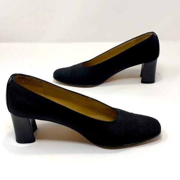 Vaneli Black Block Heel Fabric & Patent Leather Pumps - Picture 4 of 4